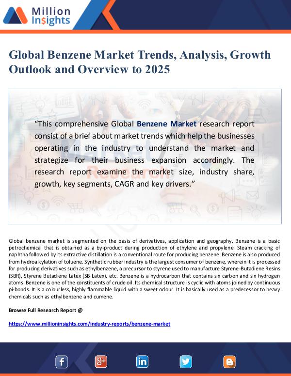 Global Research Global Benzene Market Trends, Analysis, Growth Out