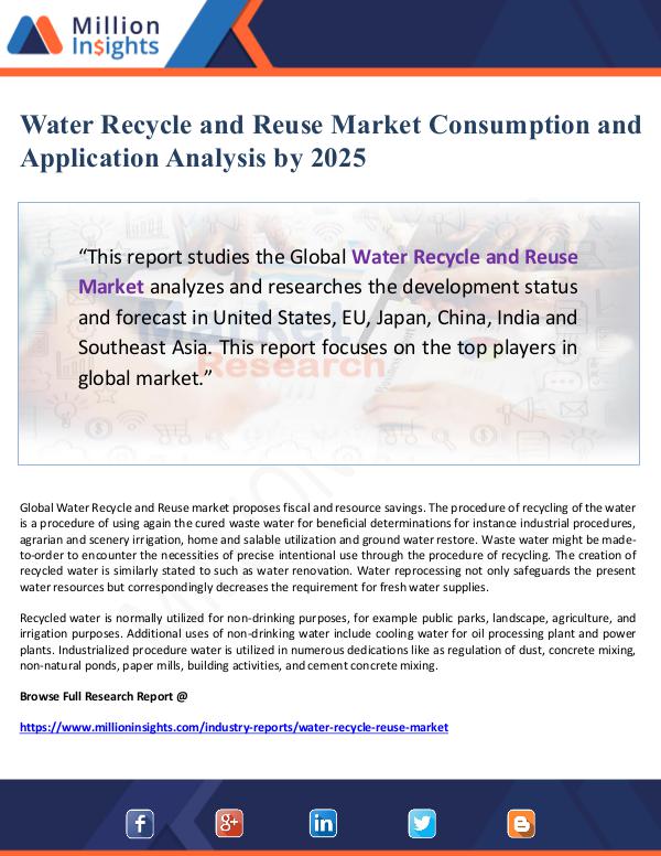 Global Research Water Recycle and Reuse Market Consumption and App