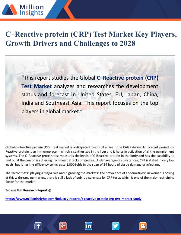 Market Giant C–Reactive protein (CRP) Test Market Key Players,