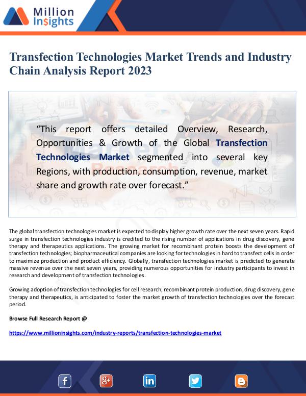 Transfection Technologies Market Trends Forecast