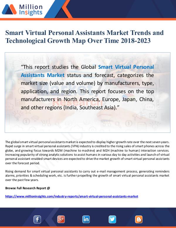 Global Research Smart Virtual Personal Assistants Market Trends an