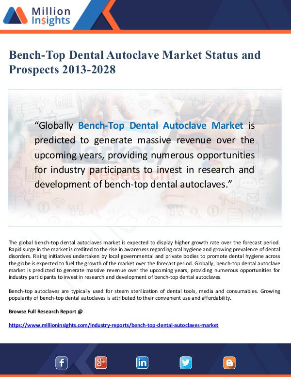 Bench-Top Dental Autoclave Market Status and Prosp