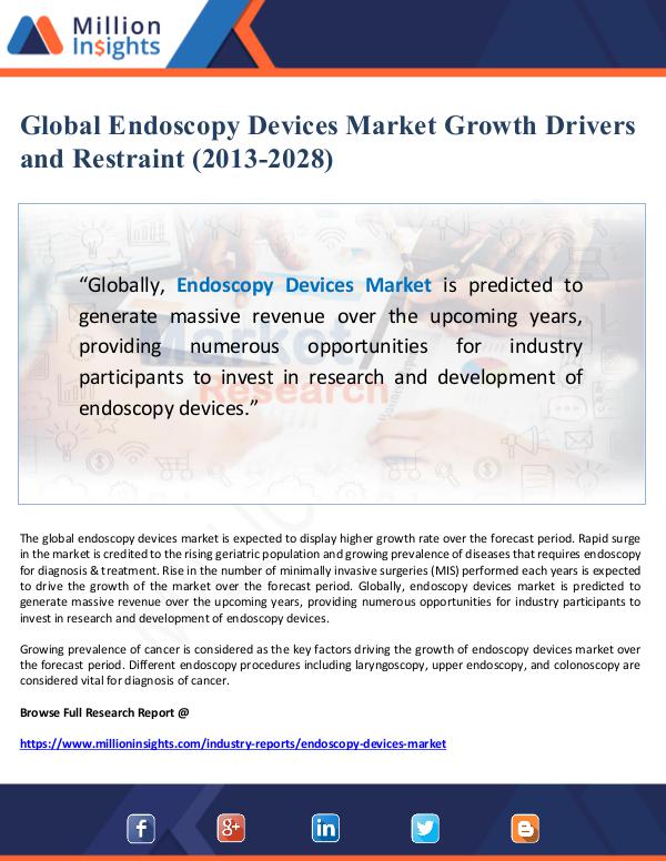 Global Research Global Endoscopy Devices Market Growth Drivers and