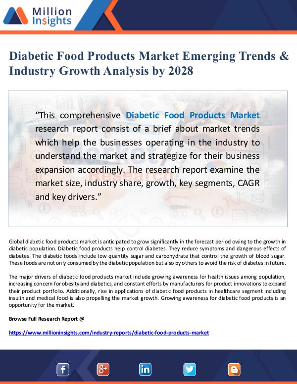 Diabetic Food Products Market Emerging Trends & In