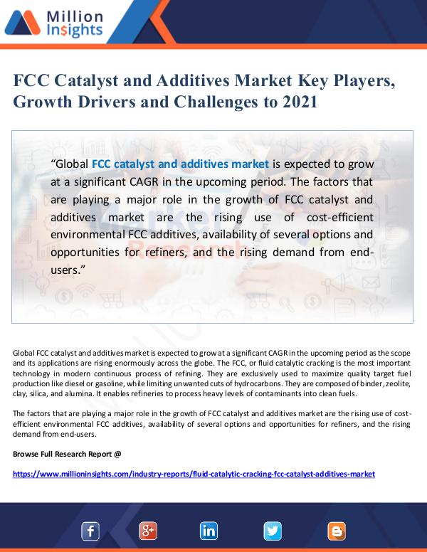 Market Giant FCC Catalyst and Additives Market Drivers and Outl