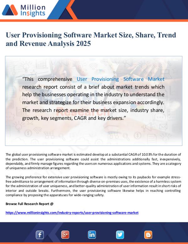 User Provisioning Software Market Size and Share t
