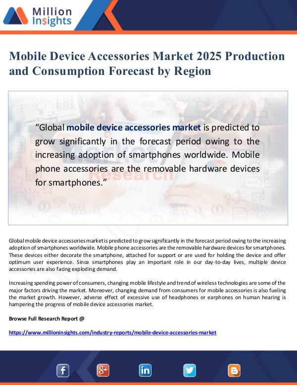 Global Research Mobile Device Accessories Market Production Foreca