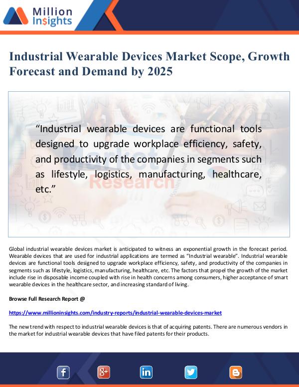 Industrial Wearable Devices Market Scope and Deman