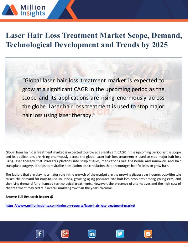 Laser Hair Loss Treatment Market Scope and Demand