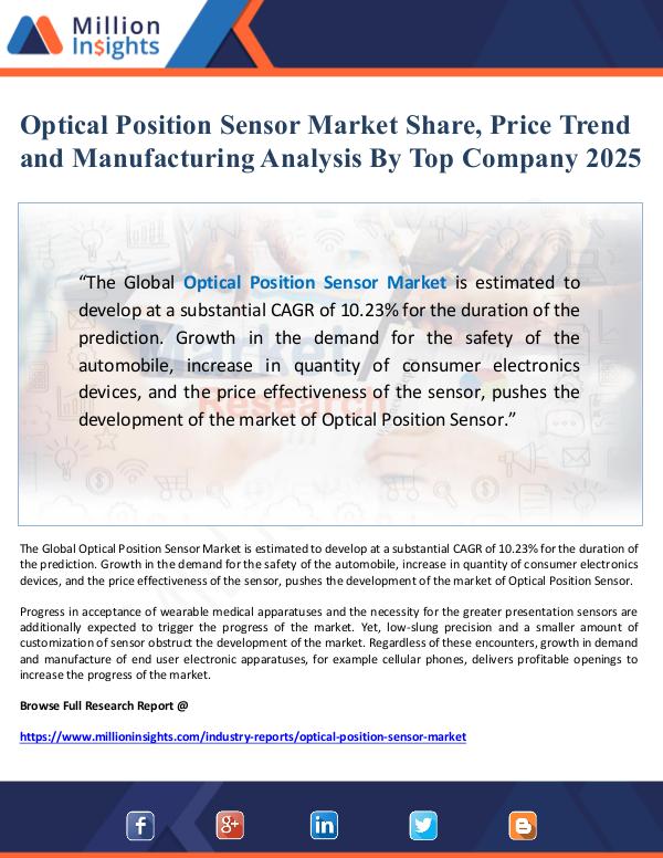 Optical Position Sensor Market Share and Price Tre