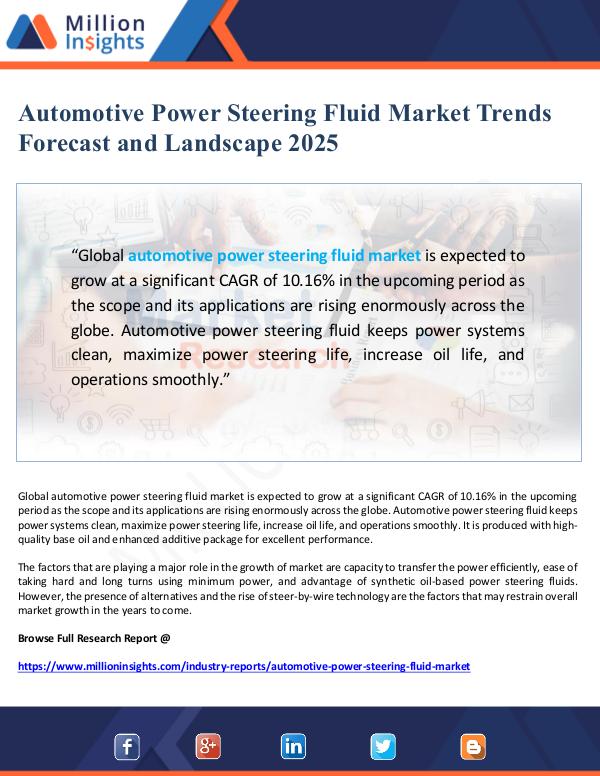 Global Research Automotive Power Steering Fluid Market Landscape 2