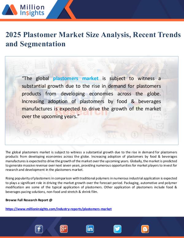 Plastomer Market 2025 Size Analysis, Recent Trends