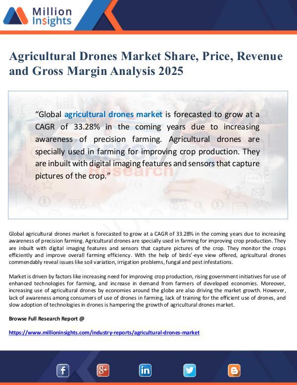 Global Research Agricultural Drones Market Share and Price Analysi