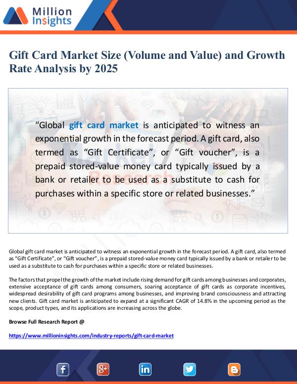 Market Giant Gift Card Market Size and Growth Analysis by 2025