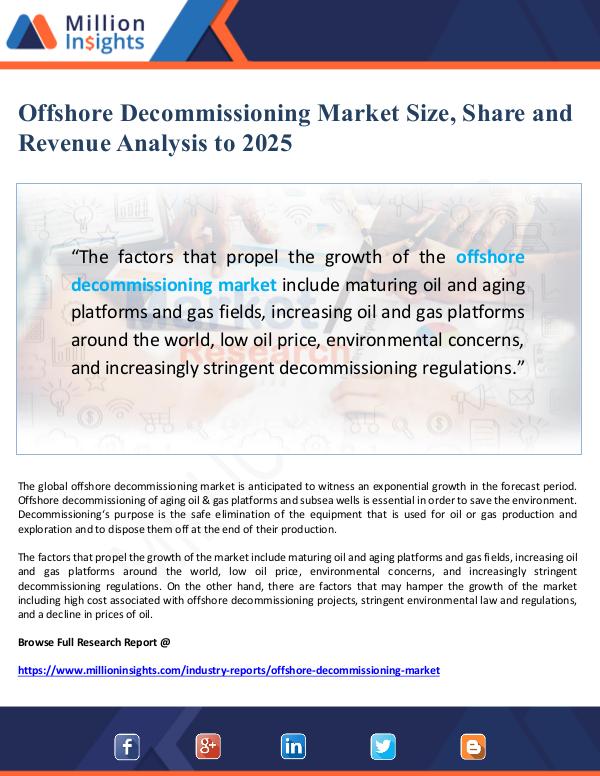 Offshore Decommissioning Market Size, Share and Re