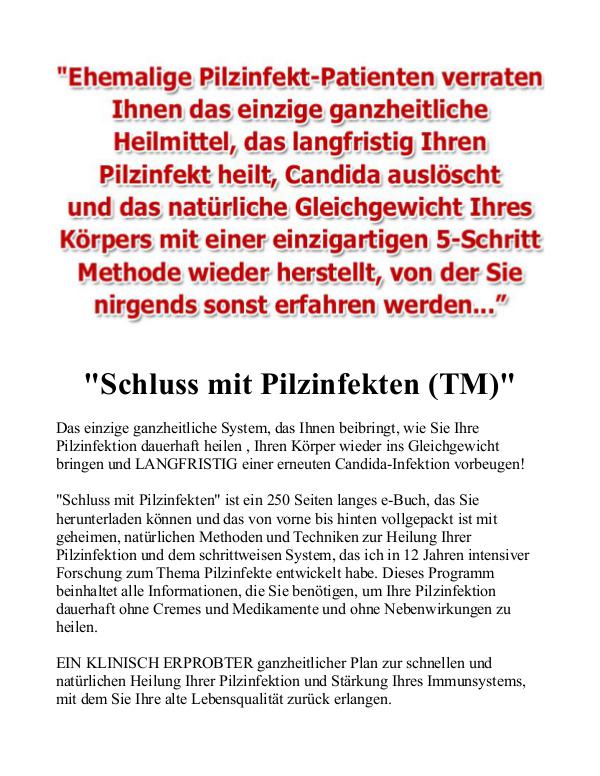 Schluss Mit Pilzinfekten PDF / Buch eBook Linda Allen Download Schluss Mit Pilzinfekten TM