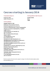 January 2014 Course List January 2014 Course List