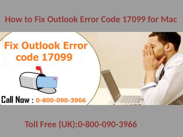 error code 17099 outlook for mac