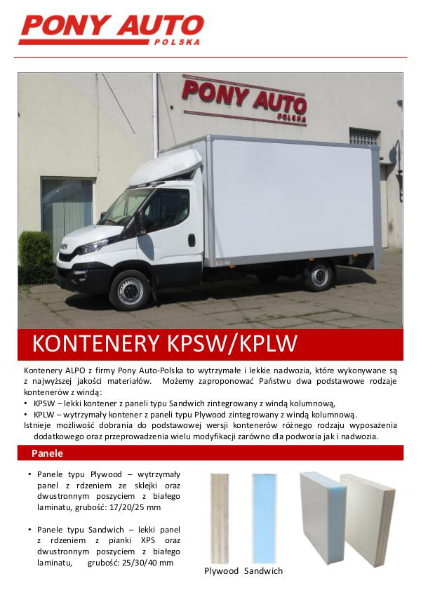 Nadwozia kontenerowe Pony Kontenery KPSW oraz KPLW