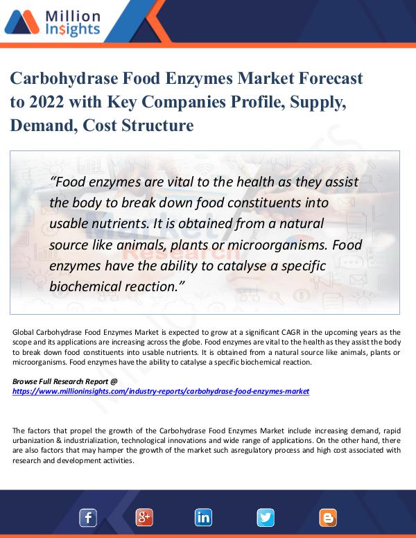 Carbohydrase Food Enzymes Market Competition