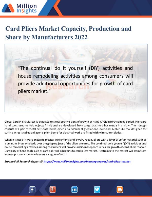 Card Pliers Market Capacity, Production and Share