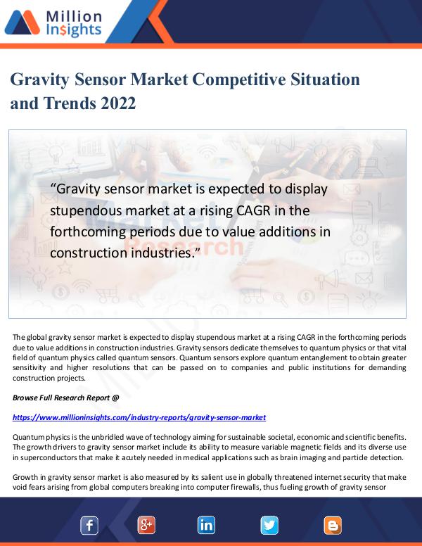 Gravity Sensor Market Competitive Situation