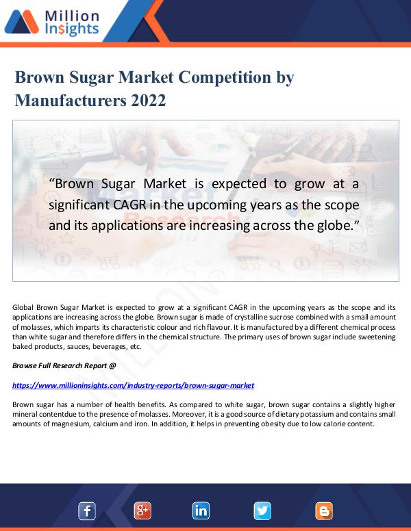 Brown Sugar Market Competition by Manufacturers