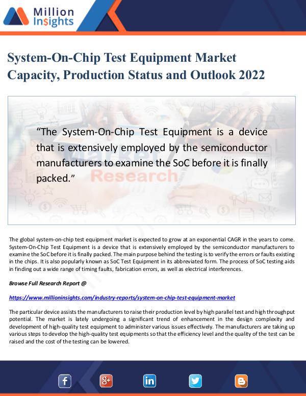 System-On-Chip Test Equipment Market Capacity 2022