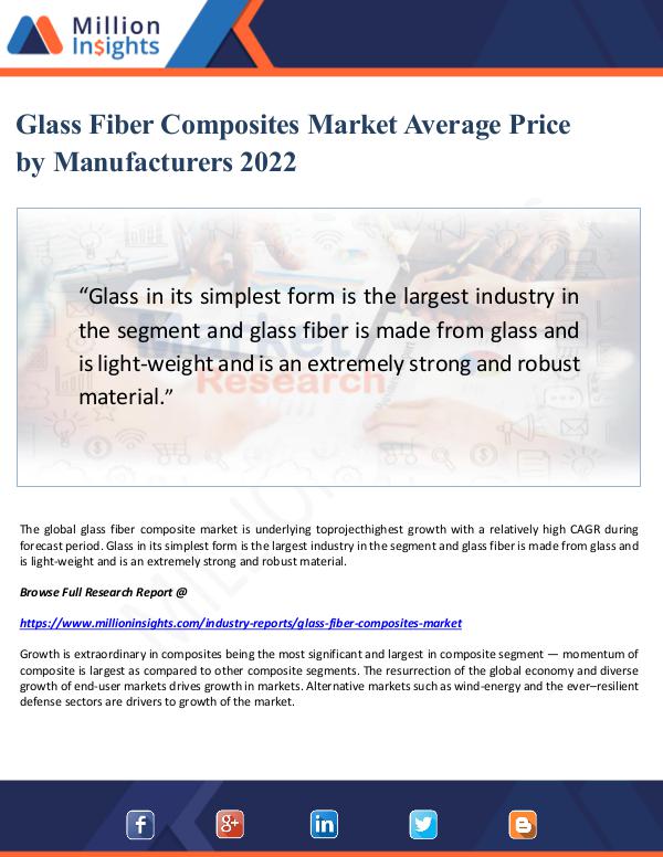 Glass Fiber Composites Market Average Price 2022