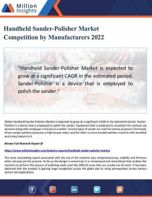 Handheld Sander-Polisher Market Competition 2022