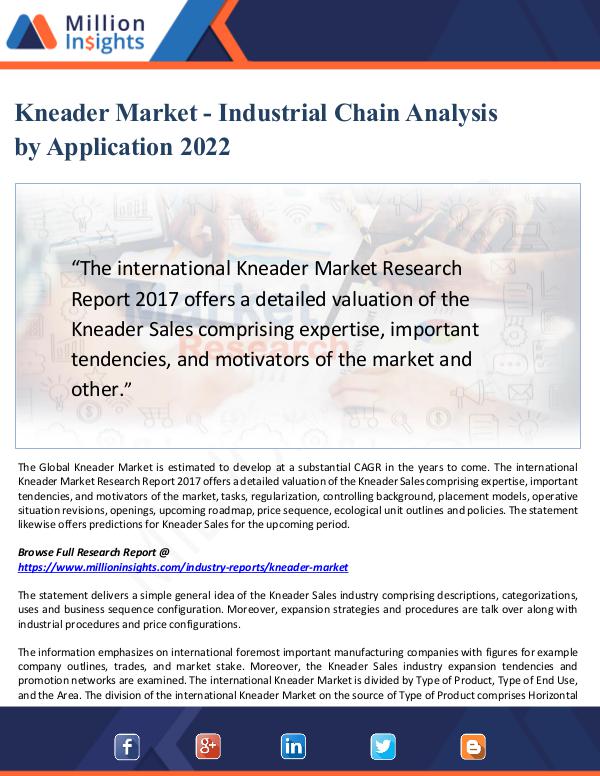 Kneader Market - Industrial Chain Analysis 2022