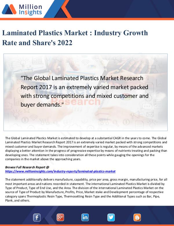 Laminated Plastics Market - Industry Growth Rate