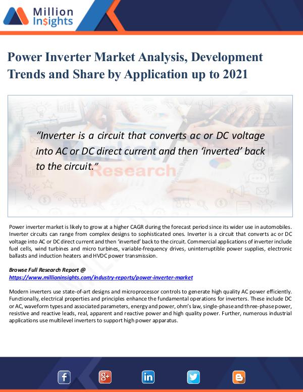 Power Inverter Market Analysis, Development Trend