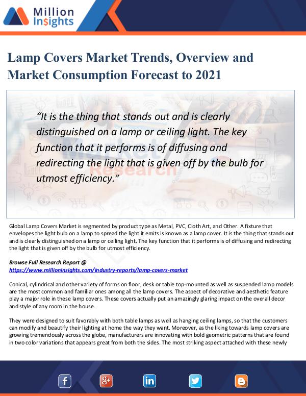 Lamp Covers Market Trends, Overview Report 2021