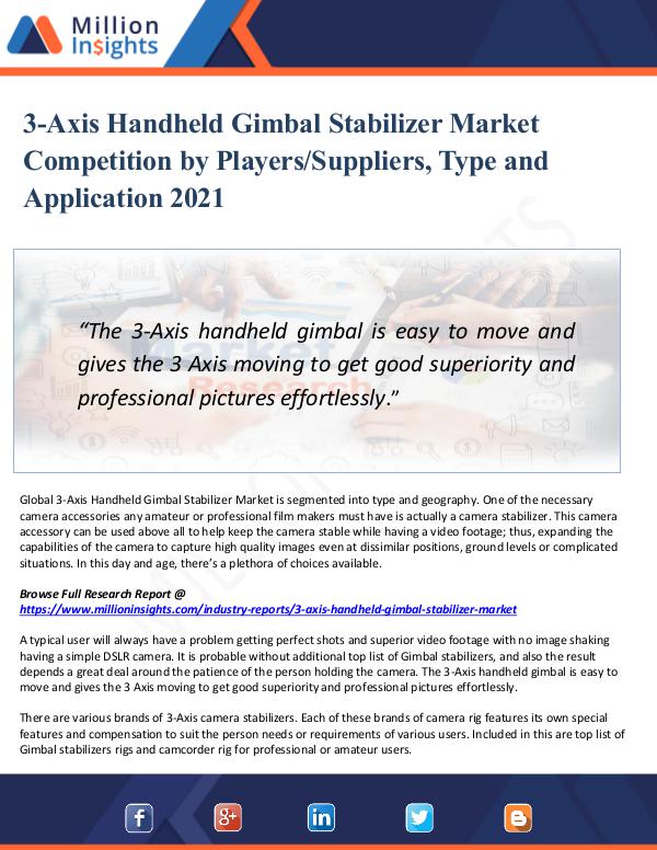 3-Axis Handheld Gimbal Stabilizer Market Share's