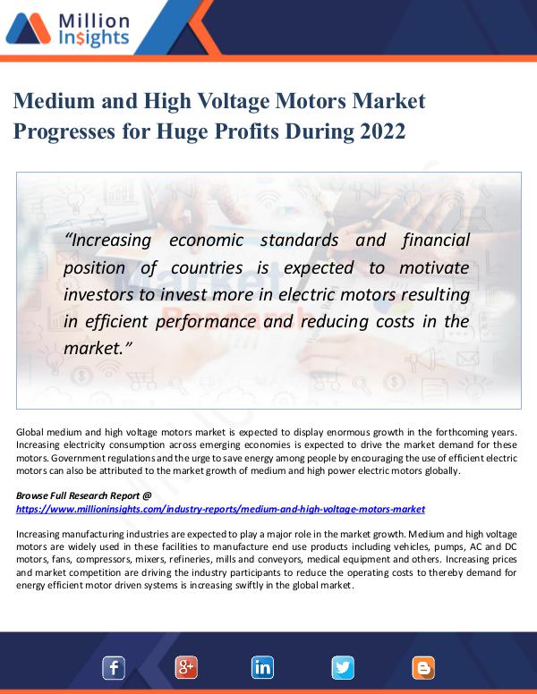 Medium and High Voltage Motors Market Report 2022