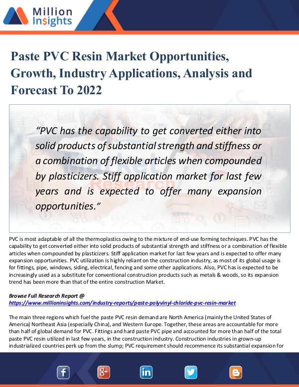 Paste PVC Resin Market Growth, Opportunities