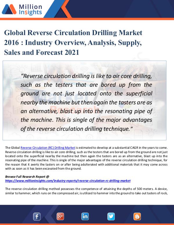 Reverse Circulation Drilling Market 2016 -2021