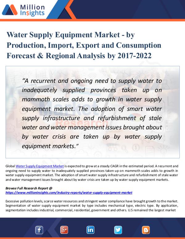 Water Supply Equipment Market - by Production 2022
