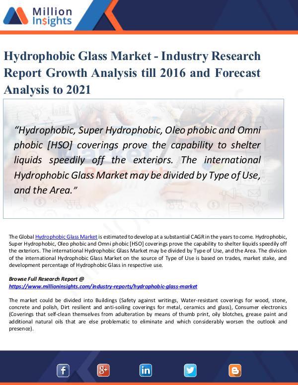 Hydrophobic Glass Market Research Report 2021