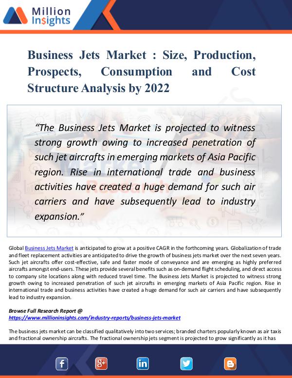 Business Jets Market Size, Production, Prospects