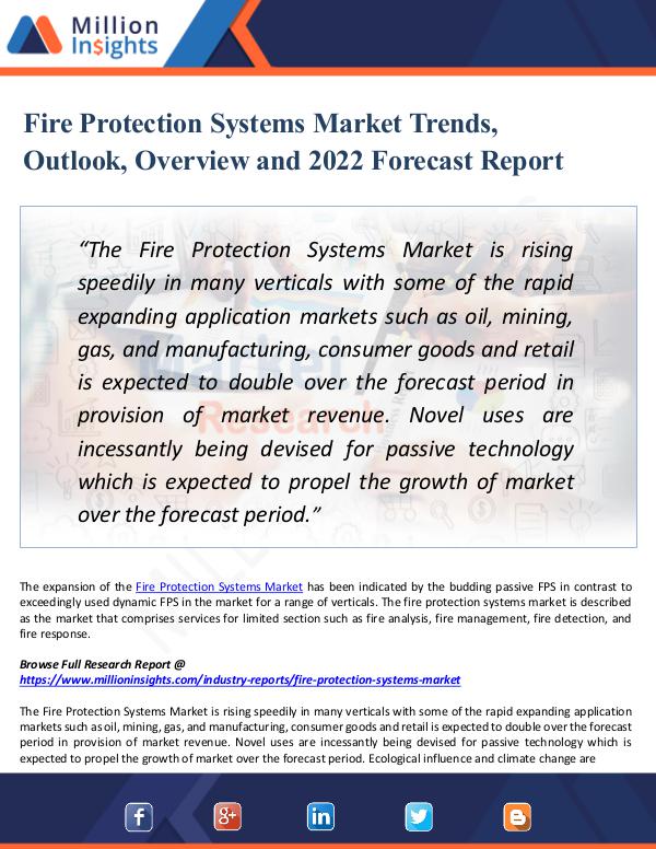 Fire Protection Systems Market Trends,Outlook 2022