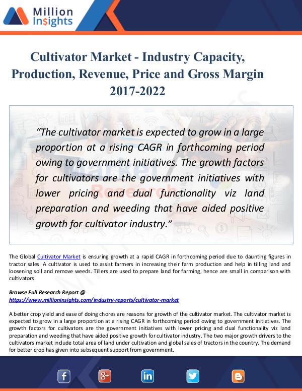 Cultivator Market - Industry Capacity, Production