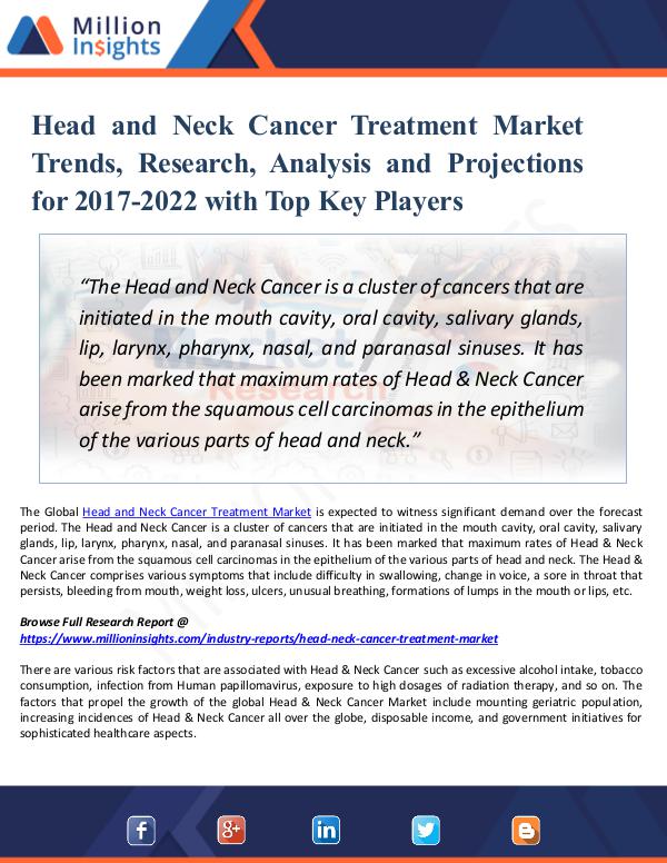 Head and Neck Cancer Treatment Market Trends 2022