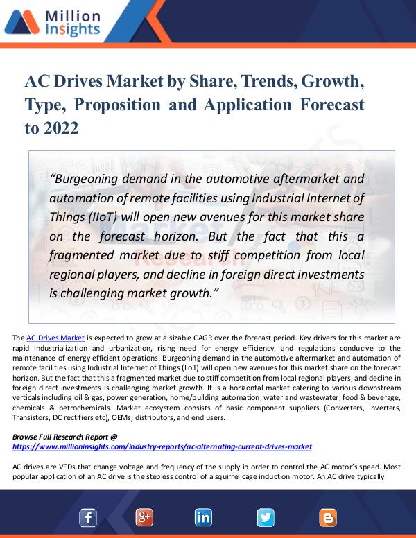 Market New Research AC Drives Market by Share, Trends, Growth by 2022