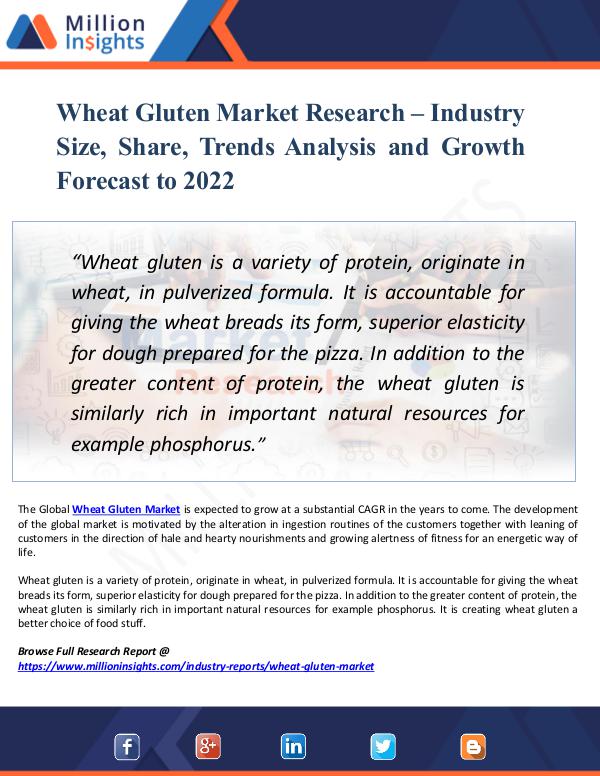 Wheat Gluten Market Research – Industry Size 2022