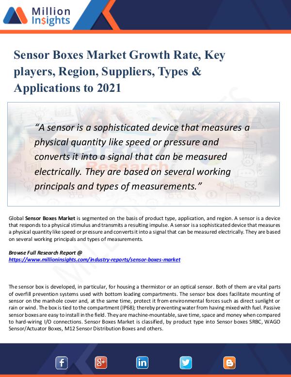 Market New Research Sensor Boxes Market Growth Rate, Key players, 2021