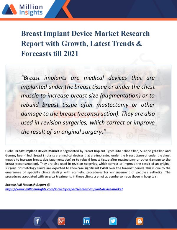 Market New Research Breast Implant Device Market Research Report 2021
