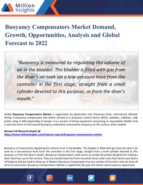 Market New Research Buoyancy Compensators Market Demand, Growth, 2022