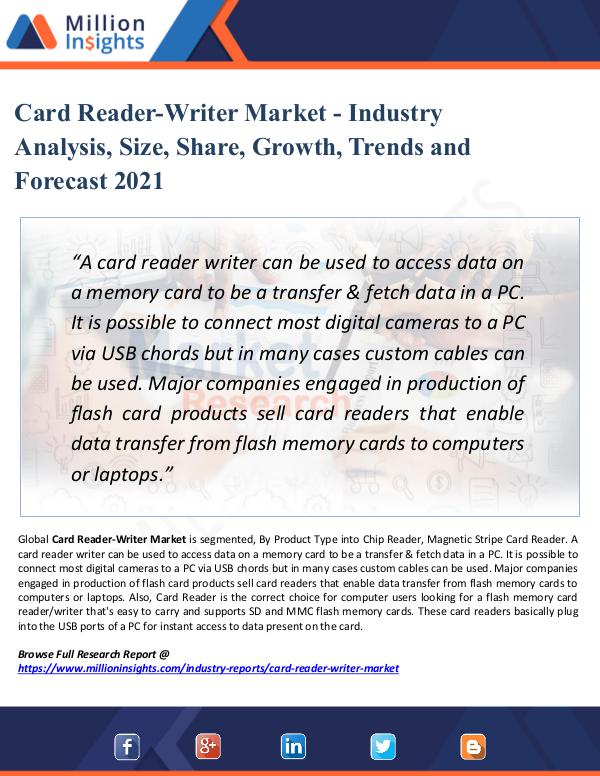 Market New Research Card Reader-Writer Market - Industry Analysis 2021
